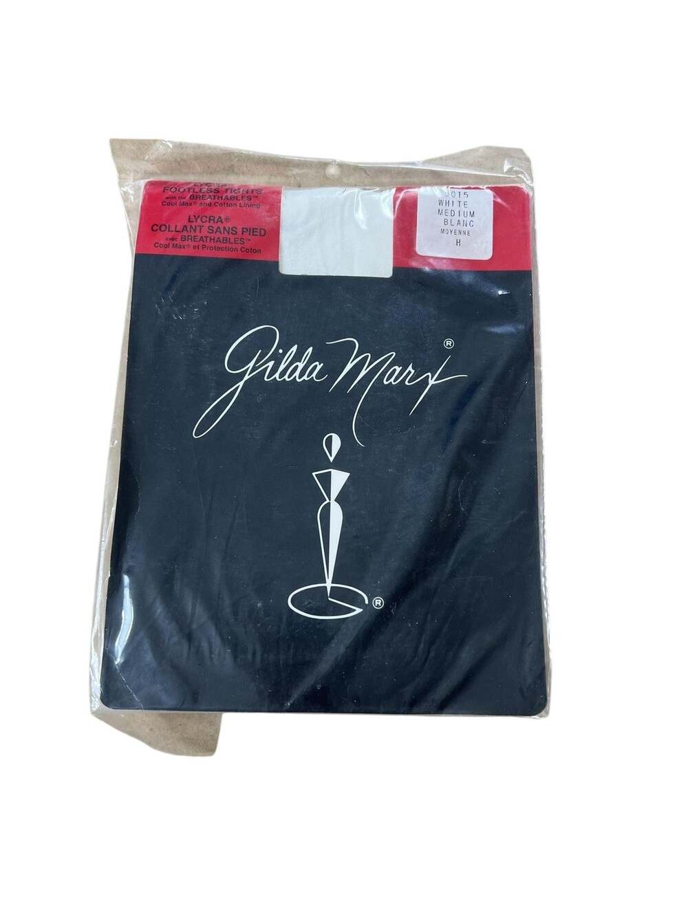 Gilda Marx Leggings Womens M White Footless Opaque Nylon Spandex Activewear USA